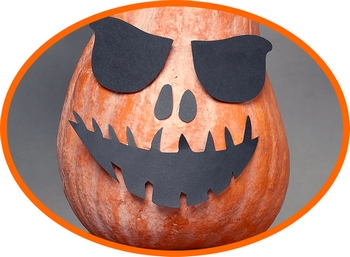 halloween cut-outs on squash