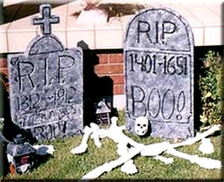 styrofoam tombstones