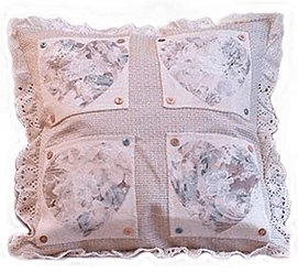 heart applique pillow