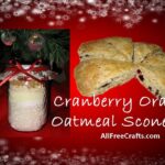 cranberry oatmeal scone mix in a jar with baked scones