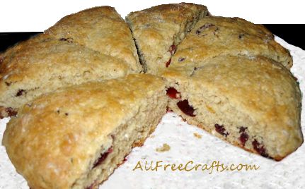 cranberry orange oatmeal scones cut in wedges