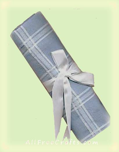 tea towel roll for cutlery rolled up