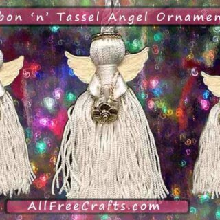 trio of homemade tassel angels