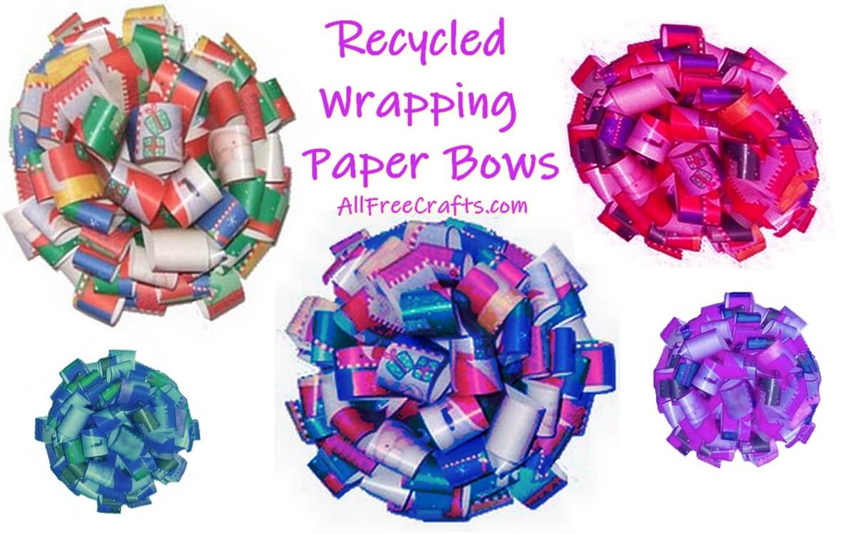 recycled wrapping paper bows