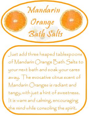 mandarin orange bath salts label