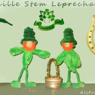 two chenille stem leprechauns