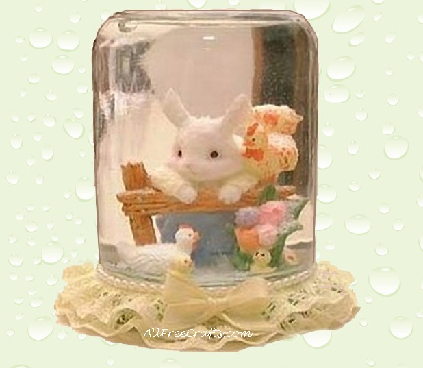 easter bunny water globe