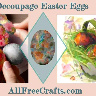 decoupage plastic or foam eggs for Easter