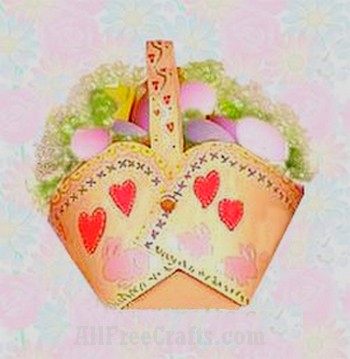 homemade paper Valentine basket