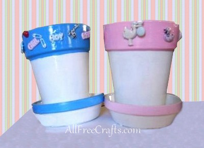 clay baby shower pots