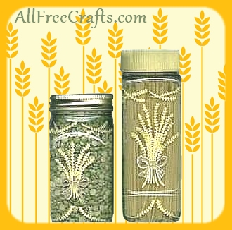 wheat sheaf painted jars