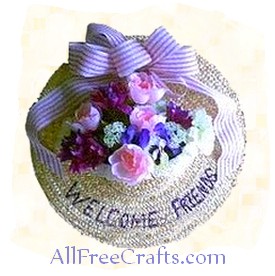 spring hat floral door decoration