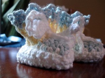 crocheted baby booties