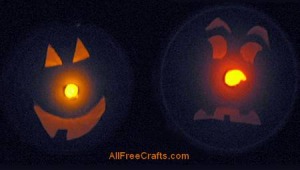 illuminated cheese box pumpkins