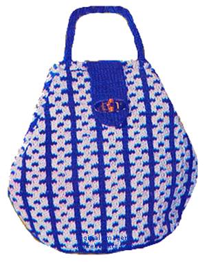 two color knitted hand bag