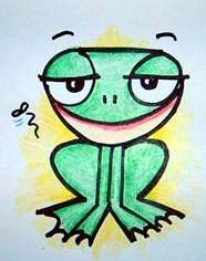 cartoon drawing of a frog