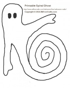 printable hanging spiral ghost