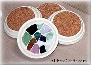 mosaic clay saucer coasters