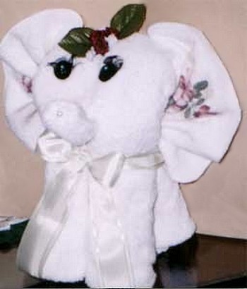 folded hand towel elephant