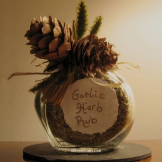 glass jar of homemade garlic herb rub