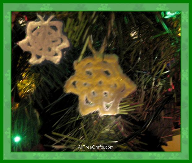 mini crocheted snowflakes