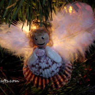 homemade seashell angel