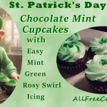 St Patrick's Day chocolate cupcakes with mint green rose swirl frosting