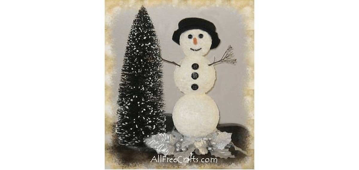 styrofoam glitter paint snowman