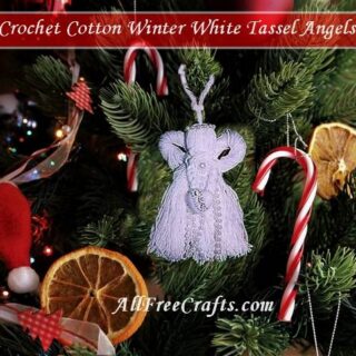 white crochet cotton angel on a Christmas tree