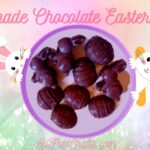 a plate of homemade solid chocolate Easter treats